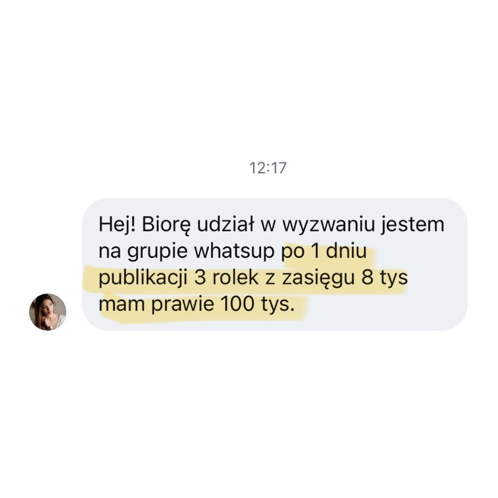 Screen: Kursantka Biznes na Insta